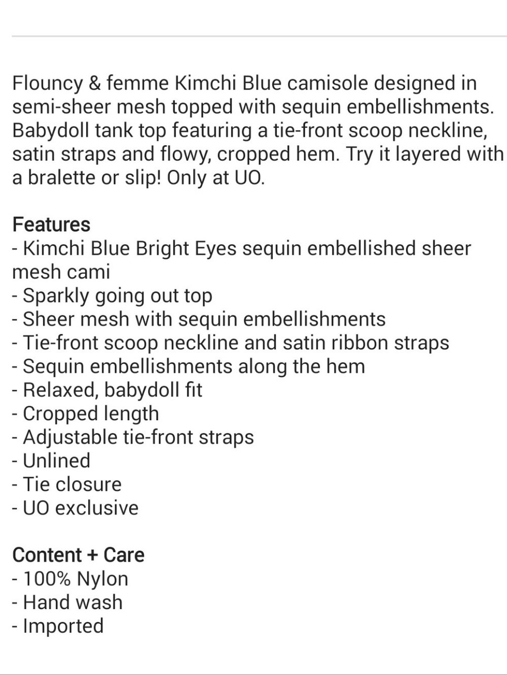 Kimchi Blue Blush Pink Sequin Sheer Mesh Cami - Picture 5 of 5